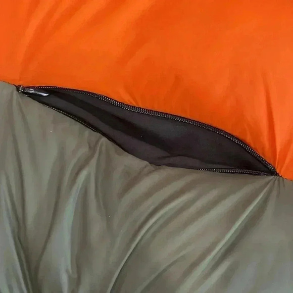 [S] Zara short puffer coat black orange green quilted color  blocking - Picture 6 of 12